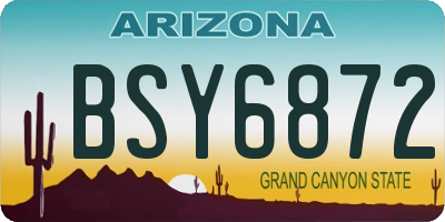 AZ license plate BSY6872