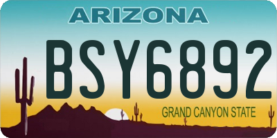 AZ license plate BSY6892