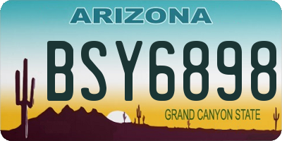 AZ license plate BSY6898