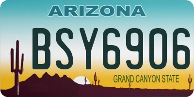 AZ license plate BSY6906