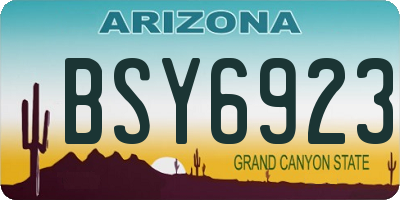 AZ license plate BSY6923
