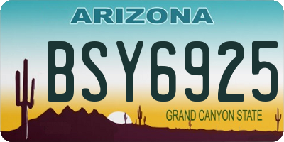 AZ license plate BSY6925