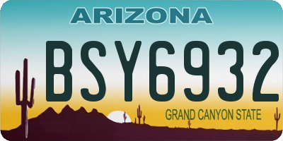 AZ license plate BSY6932