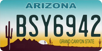AZ license plate BSY6942