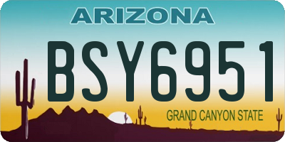 AZ license plate BSY6951