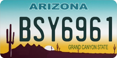 AZ license plate BSY6961