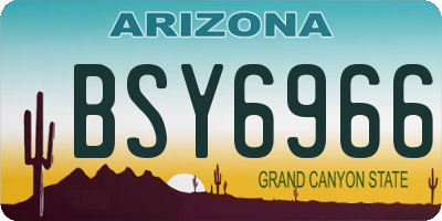 AZ license plate BSY6966