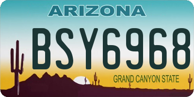 AZ license plate BSY6968