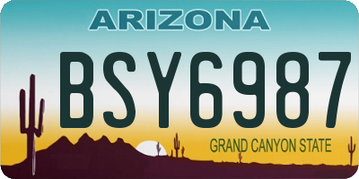 AZ license plate BSY6987