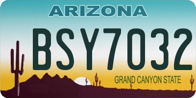 AZ license plate BSY7032
