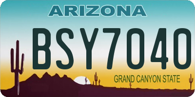 AZ license plate BSY7040