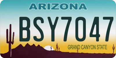 AZ license plate BSY7047
