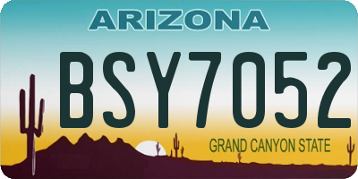 AZ license plate BSY7052