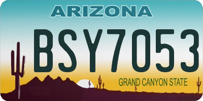 AZ license plate BSY7053