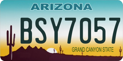 AZ license plate BSY7057
