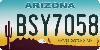 AZ license plate BSY7058