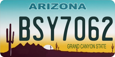 AZ license plate BSY7062