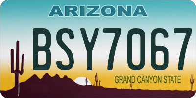 AZ license plate BSY7067