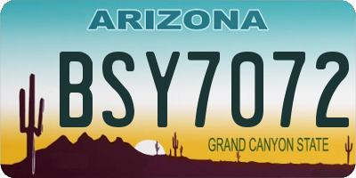 AZ license plate BSY7072