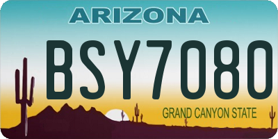 AZ license plate BSY7080