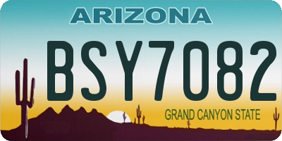 AZ license plate BSY7082