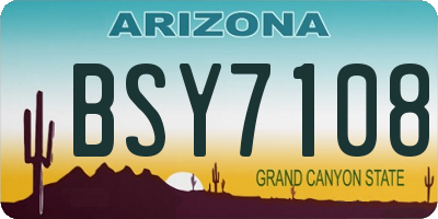 AZ license plate BSY7108