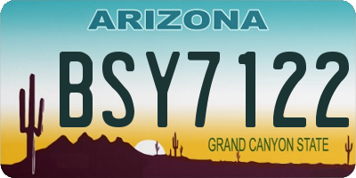 AZ license plate BSY7122