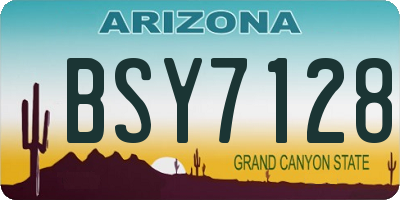 AZ license plate BSY7128