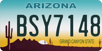 AZ license plate BSY7148