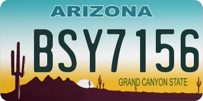 AZ license plate BSY7156