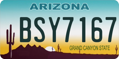 AZ license plate BSY7167