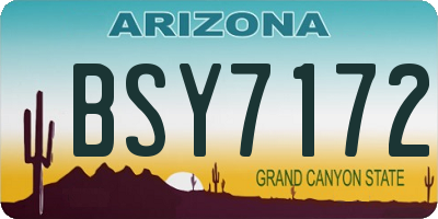 AZ license plate BSY7172