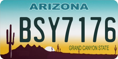 AZ license plate BSY7176