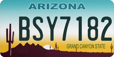 AZ license plate BSY7182
