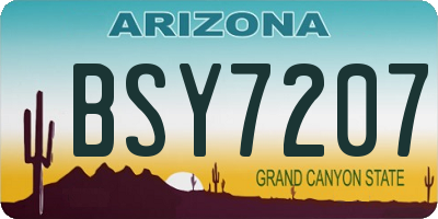 AZ license plate BSY7207