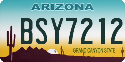 AZ license plate BSY7212