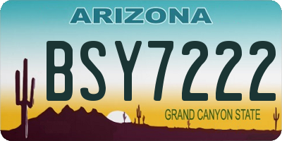 AZ license plate BSY7222