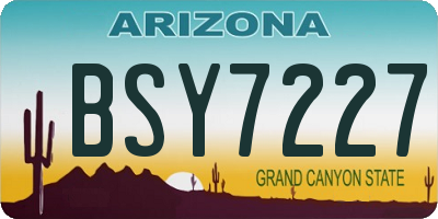 AZ license plate BSY7227
