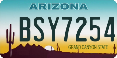 AZ license plate BSY7254