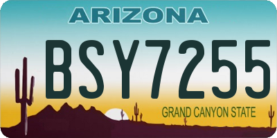 AZ license plate BSY7255