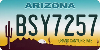 AZ license plate BSY7257