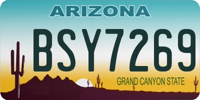 AZ license plate BSY7269