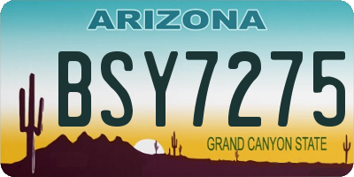 AZ license plate BSY7275