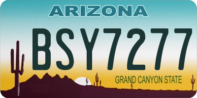 AZ license plate BSY7277