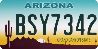 AZ license plate BSY7342