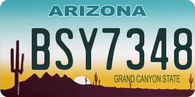 AZ license plate BSY7348