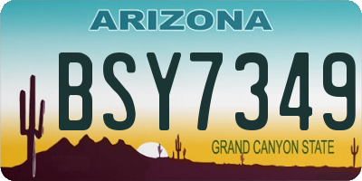 AZ license plate BSY7349