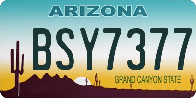 AZ license plate BSY7377
