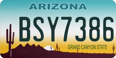 AZ license plate BSY7386