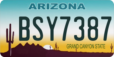 AZ license plate BSY7387